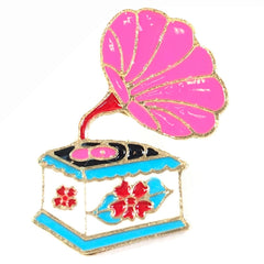 Vintage Grammofoon Emaille Pin