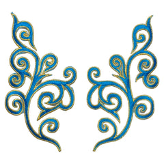 Cosplay Venetiaans Kant Sequins Strijk Applicatie Patch Set Licht Blauw