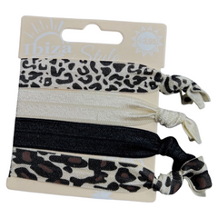Haar Elastiek Ibiza Style Zwart Ecru Dieren Print