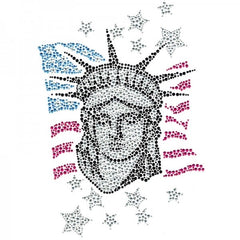 New York Lady Liberty Sterren Strass Strijk Applicatie