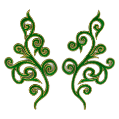 Venetiaans Kant Cosplay Sequins Strijk Applicatie Patch Set Groen