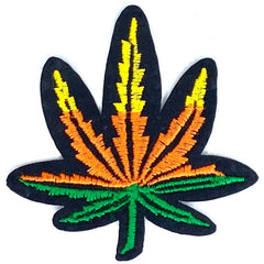 Hennep Cannabis Wiet Weed Rasta Blad Strijk Embleem Patch