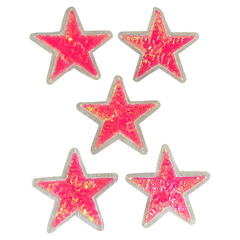 Ster Sterren Strijk Embleem Patch Set Glitter Roze 5 sterren