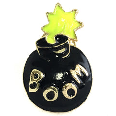 Bom Dynamiet TNT Boom Tekst Emaille Pin