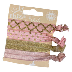 Haar Elastiek Ibiza Style Roze Goud
