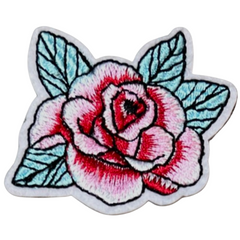 Roos Strijk Embleem Patch Bordeaux Roze