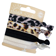 Ibiza Haar Elastiek Zwart Wit Bruin Panter Print