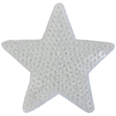 Ster Paillette Mat Wit Strijk Embleem Patch