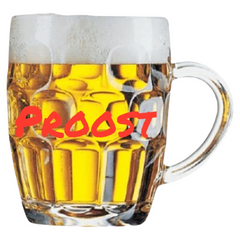 Full Color Strijk Applicatie Large Bier Bierpull Bierglas Proost Tekst