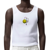 Tennis Club Strijk Applicatie Small op een wit hemdje