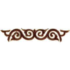 Cosplay Sequins Venetiaans Kant Strijk Applicatie Patch Bruin Goud