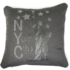 New York City Lady Liberty Strass Sierkussen Set 2 Kussens (laatste set)