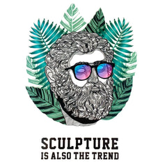Man Baard Sculpture Is Also The Trend Tekst Strijk Applicatie