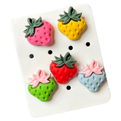 Aardbei Pin Broche Steek Pin Knopen Set Vijf Kleuren