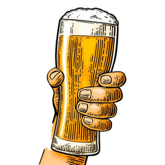 Full Color Strijk Applicatie Large Bier Bierglas In Hand