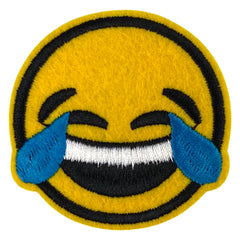 Emoji Smiley Huilen Lachen Strijk Embleem Patch
