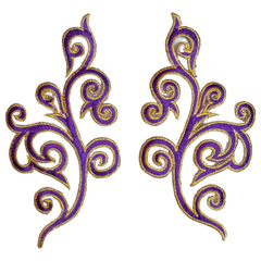 Cosplay Venetiaans Kant Sequins Strijk Applicatie Patch Set Paars