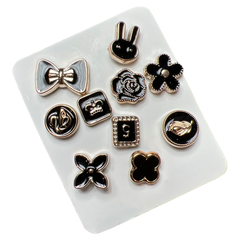 Pin Broche Steek Pin Knopen Set Zwart Goud 10 Stuks