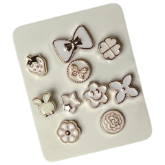 Pin Broche Steek Pin Knopen Set Creme Wit 10 stuks