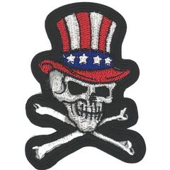 Skull Doodskop Hoofd USA Strijk Embleem Patch