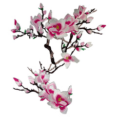Magnolia Bloesem Tak XXXL Strijk Embleem Patch Roze (Bestellen)