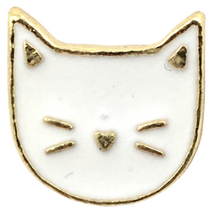 Poes Kat Wit Emaille Pin