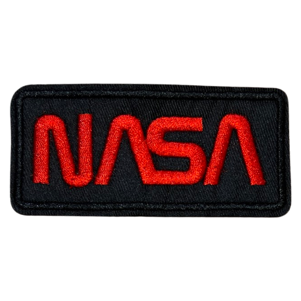 Nasa Tekst Embleem Strijk Patch zwart Rood