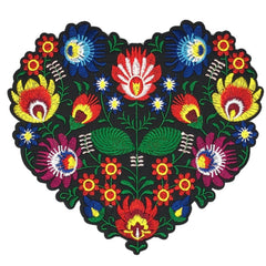 Lychee Bloemen Flower Power Hart XL Strijk Embleem Patch